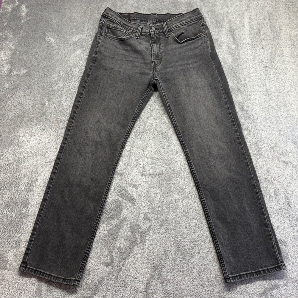 Levi's 514 Straight Fit Jeans Mens 32x30 Black Good Stretch Denim Zip Fly